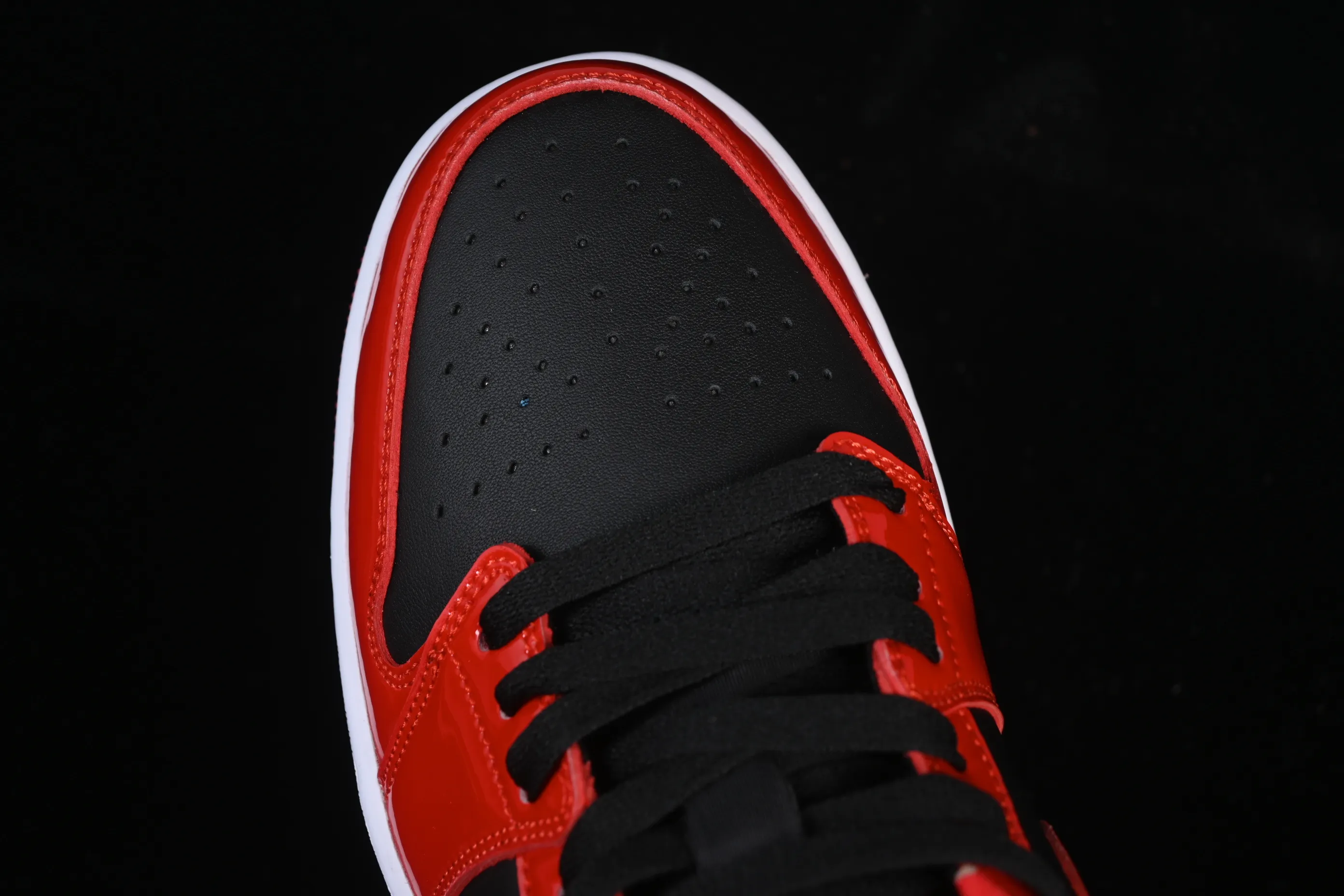 All categories Air Jordan Jordan series basketball shoes Air Jordan 1 Low Air Jordan 1 Low AJ1 Joe 1 patent leather black and red low-top cultural casual sneakers HV4089-006